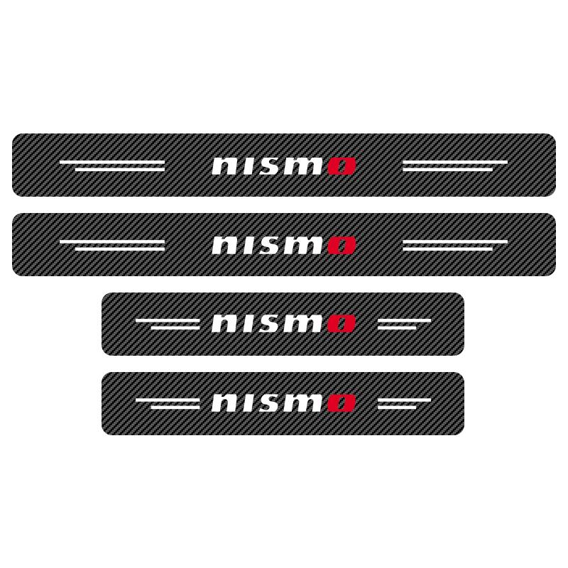4Pcs/Set Car Scuff Plate Carbon Fiber Sticker Door Threshold Protector For Nissan Nismo Tiida Sylphy Teana Almera Qashqai J10 J11