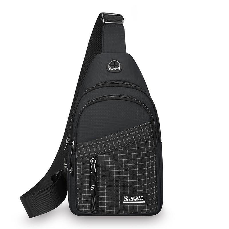 Chest Bag Men's Water-repellent Crossbody Bag Outdoor Large Capacity Multi-layer Shoulder Bag
