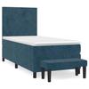 Box Spring Bed with Mattress Dark Blue 100x200 cm Velvet