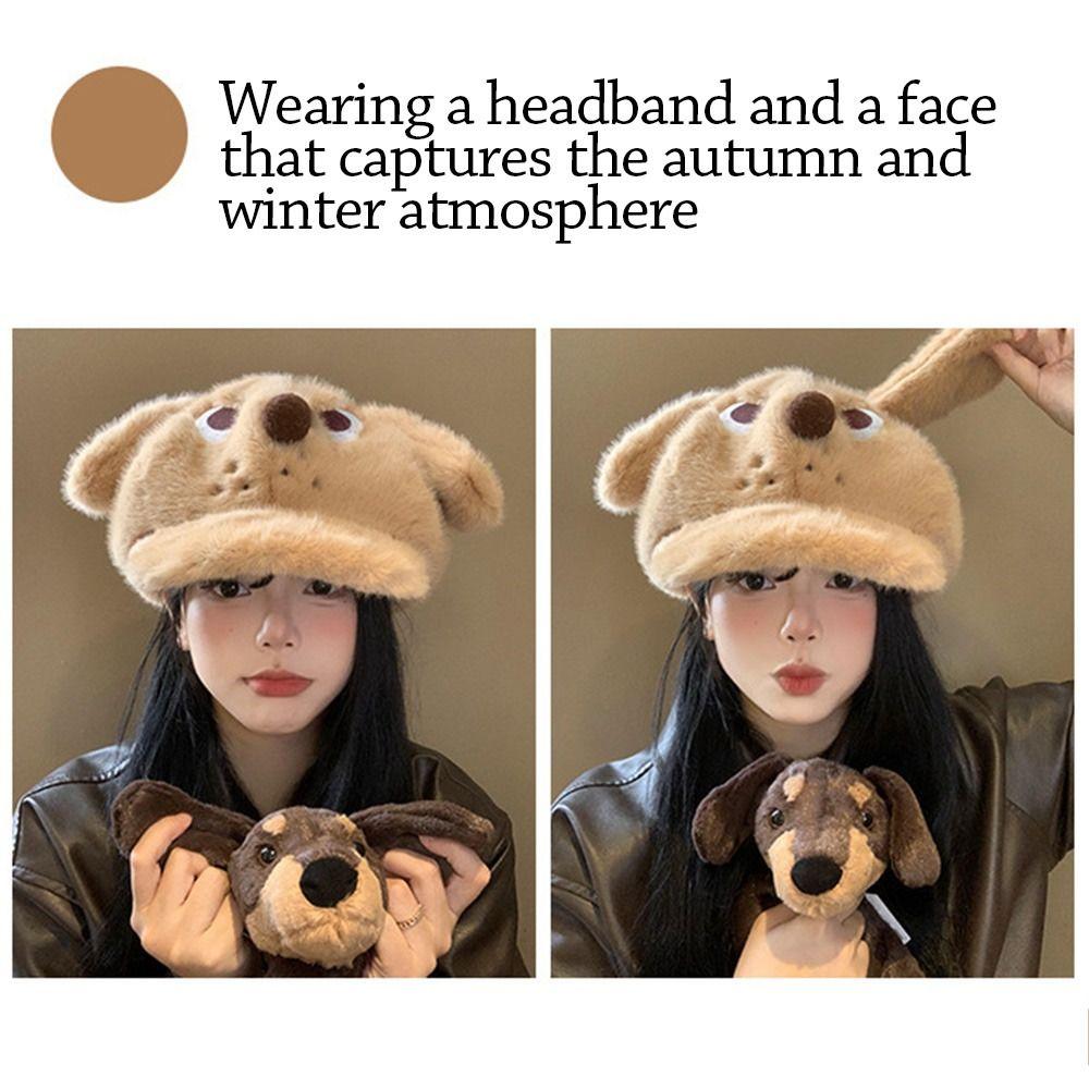 Warm Winter Berets Hat Plush Plain Cap Fashion French Artist Hat  Lady