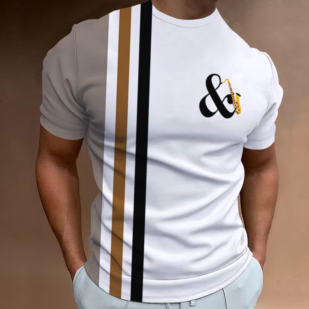 Tricou Retro Bărbați 3d Note muzicale Imprimate Îmbrăcăminte pentru bărbați Zilnic Casual mânecă scurtă Tricouri de designer de stradă Top Cămașă largi supradimensionată