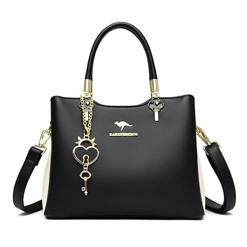 Crossbody-veske Dameskulderveske Damemote Fargekontrast håndveske for kvinner