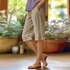 Pants For Women Casual Summer Solid Color Elastic High Waist Cotton And Linen Loose  Pants Drawstring Pocket Mid Leg Pants