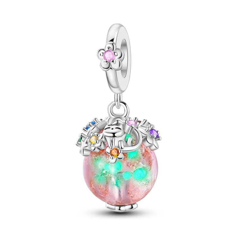 Copper Travel Journey Pink Cute Skirt Shiny Zirconia Beads Fit Pandora Original Bracelet Diy Jewelry Birthday Gift