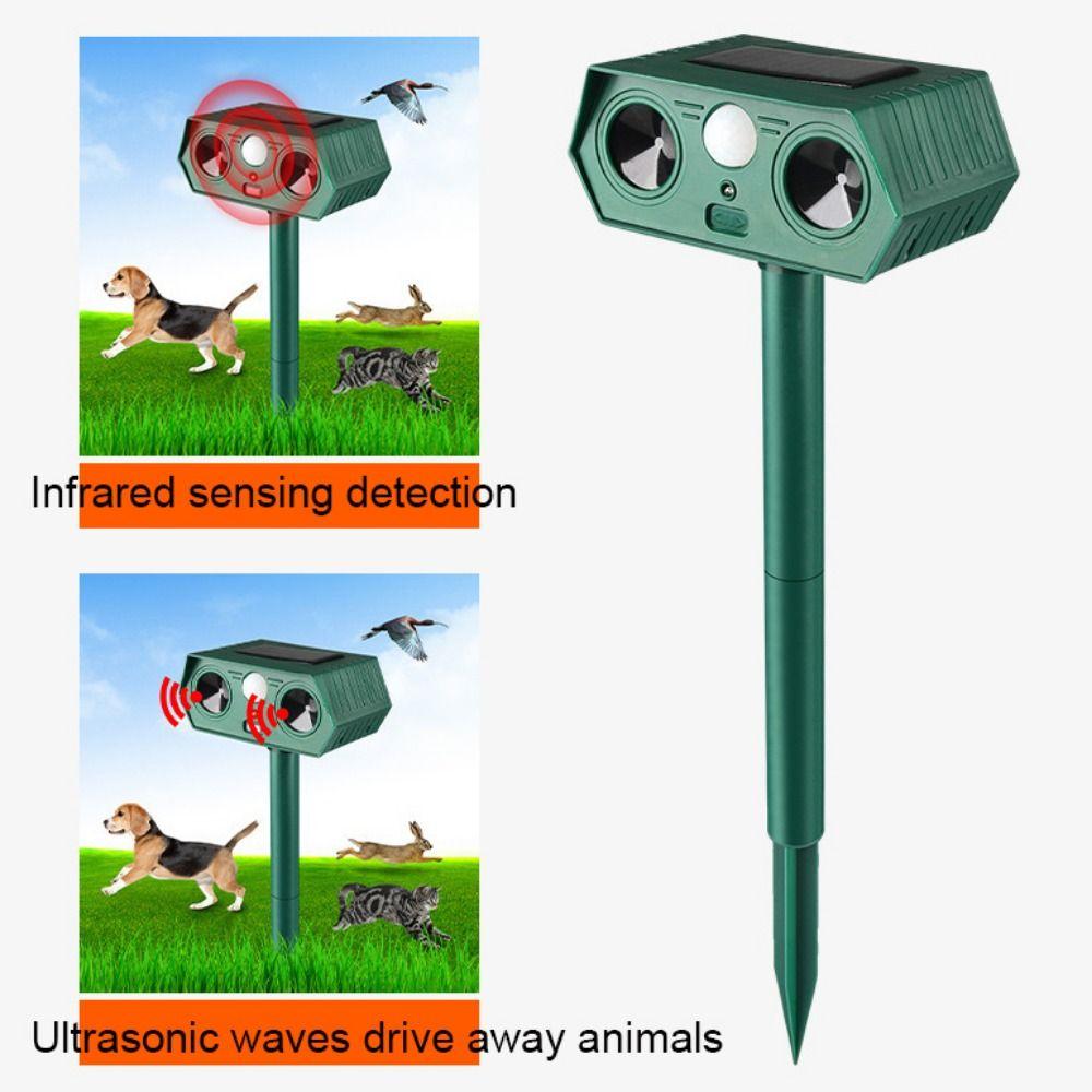 Waterproof Ultrasonic Animal Repeller Flashing Light Motion Sensor Repellent Agricultural