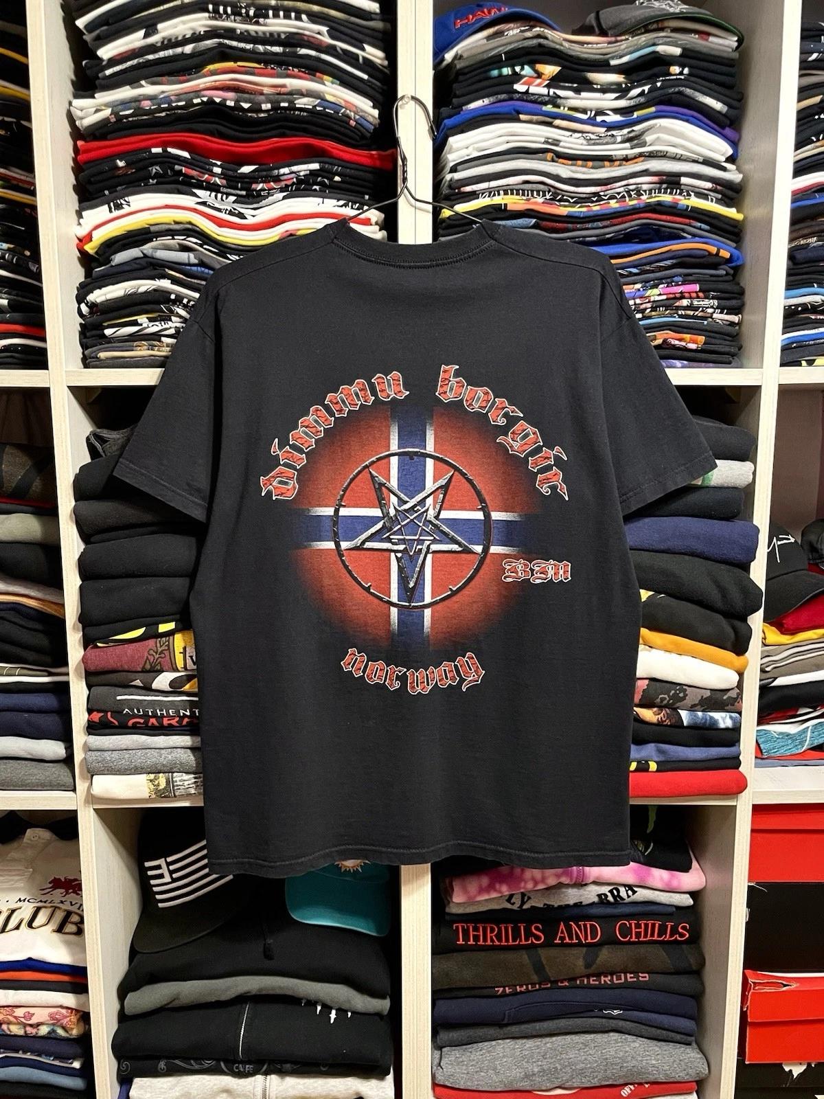 Vintage Y2K Dimmu Borgir Death Metal Band T-Shirt Size L Black XL