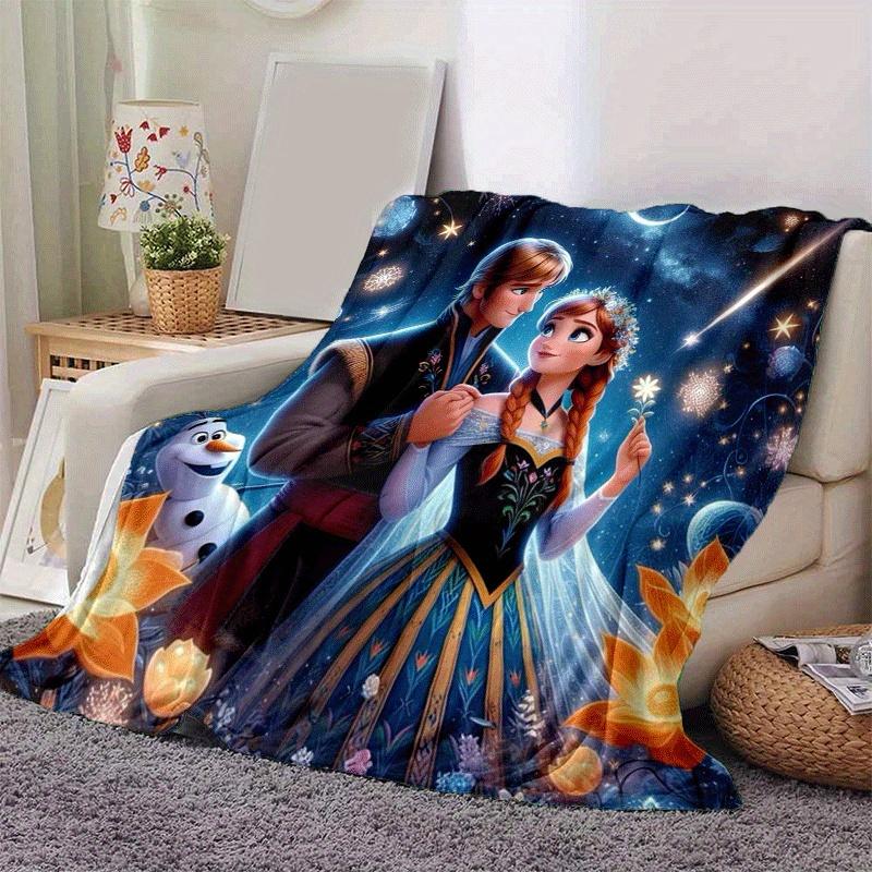 1pc Frozen Printing Blanket - Soft, All-Season Throw for Living Room, Bedroom,Personalized Gift with Adorable Cartoon Design