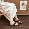 Summer Thick Heel Set Toe Slope Heel Cool Slippers Women's Outerwear with Skirt Ins Beach Sandals Heightened Platform Flip-flops