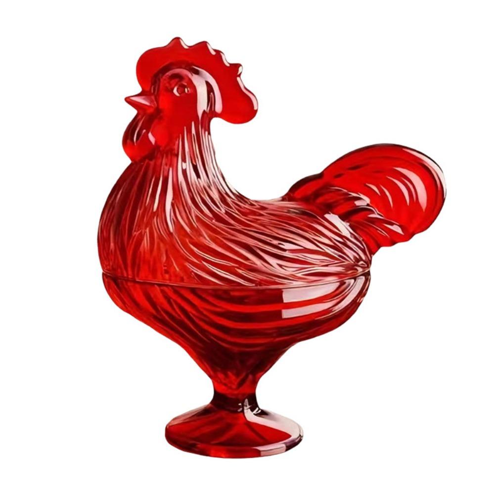 

Chicken Shaped Candy Dish Candy Cookie Jar Biscuits Fruit Hen Nest Snack Storage Containe Handmade Glass Candy Jar With Lid
