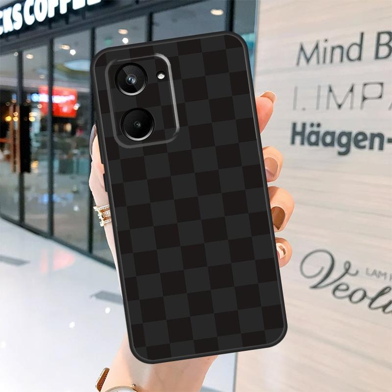 Checkerboard Checkered Board Case For Realme 15 14 13 12 11 Pro Plus GT6 GT7 Pro C55 C51 C35 C53 C61 C65 C67 C63 C71 C75