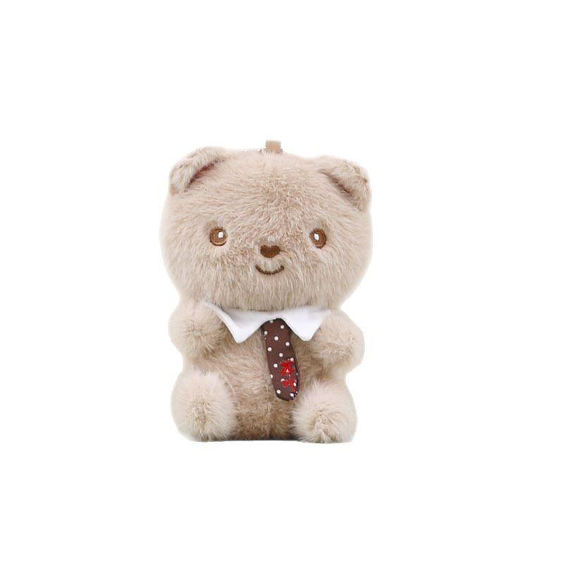 Bear Tie Plush Stuffed Animal With Soft Pp Cotton For Gift For Keychain Teens
