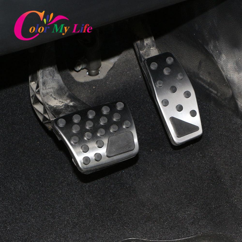 Color My Life Edelstahl Gaspedal Bremspedale Abdeckung Ruhepedale für Jeep Compass 2017- Renegade