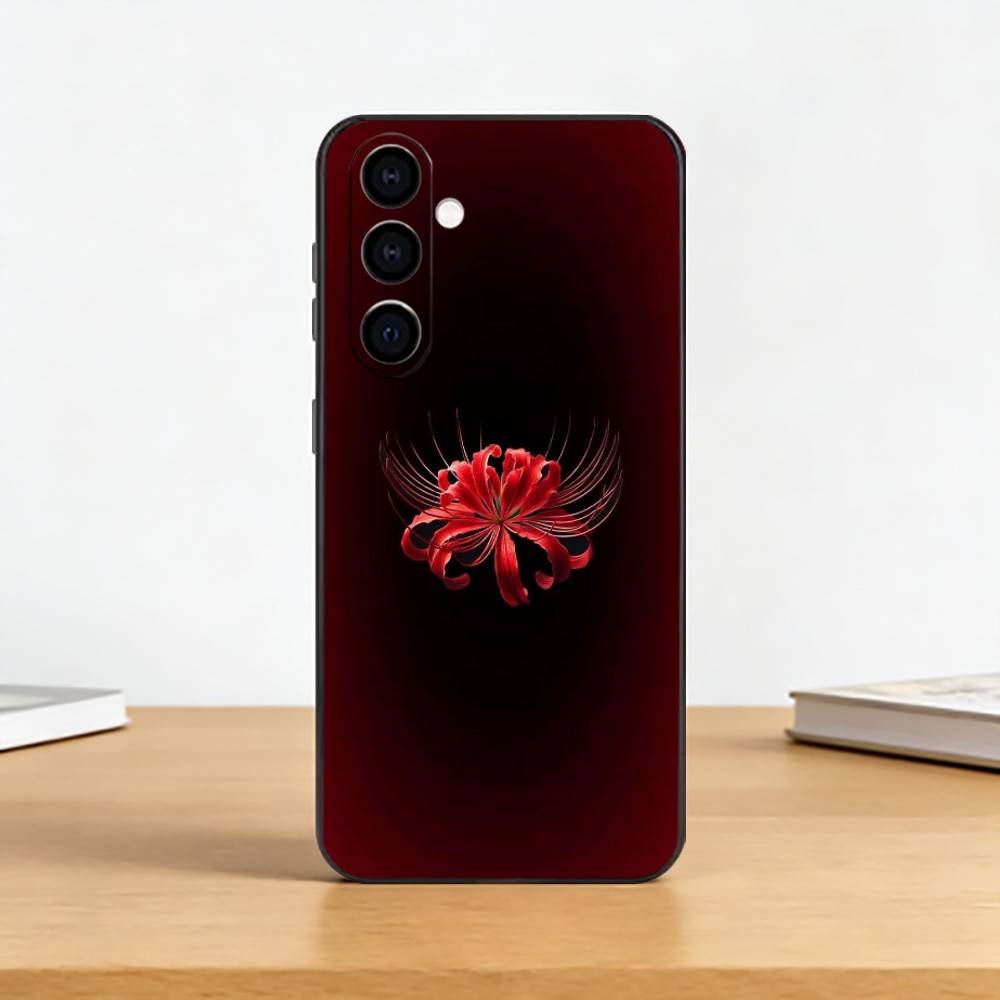 Red Spider L-lily Phone Case For Samsung Galaxy A73,A72,A71,A70,A53,A52,A51,Others Soft Black Cover