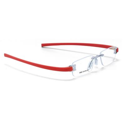 RSINC Brand Metal Style Flexible Memory Rimless Eyeglasses Frame Glasses RX RED 7449335587597