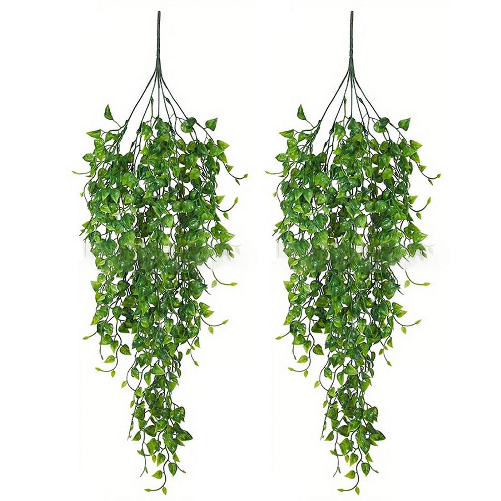 Fake Plants 2-Piece UV-Resistant Artificial Greenery Indoor Fake Greenery For Bedroom For Home Living Room Bedroom Bathroom