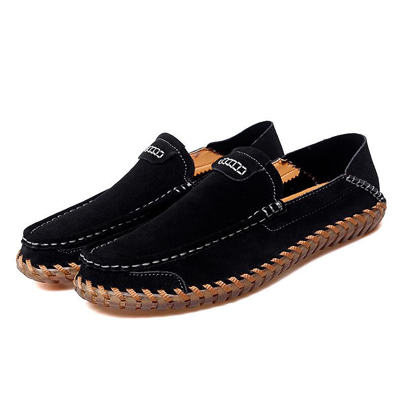 Frühling Lederoberfläche Ein-Pedal Lazy Schuhe Herren Echtleder Handgefertigte Lederschuhe Herren Leichtgewicht Herren Slipper Driving Doudou Schuhe