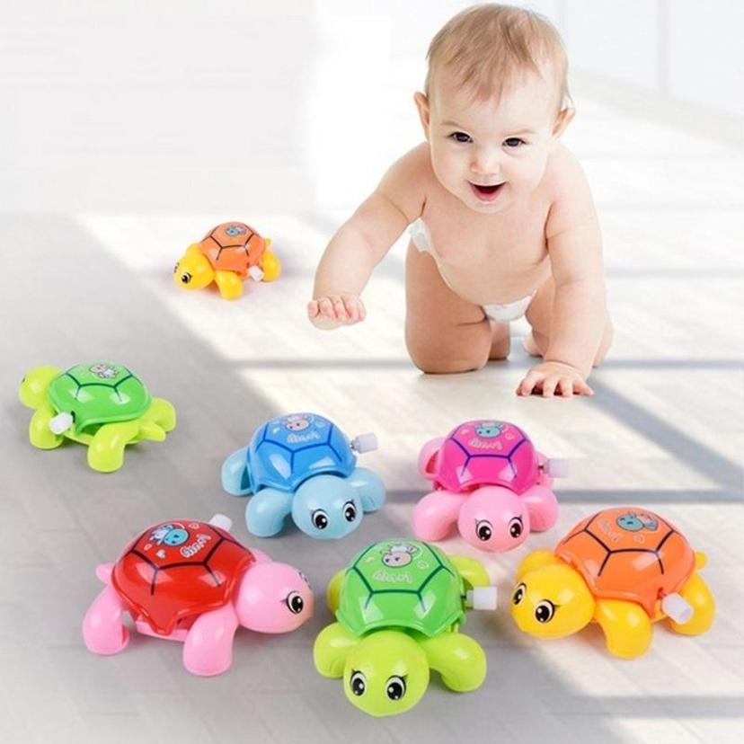 Cartoon Animal Clockwork Tortoise Baby Turtles Toys Infant Crawling Wind UpToy Educational Kids Cla
