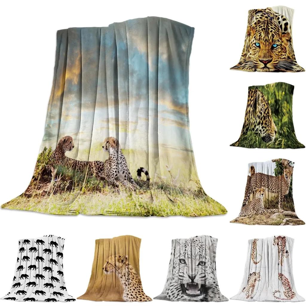 Wild Animal Cheetah Flannel Fleece Bed Blanket Bedspread Bed Cover Soft Lightweight Warm Cozy Throw Blanket Twin Queen King Size