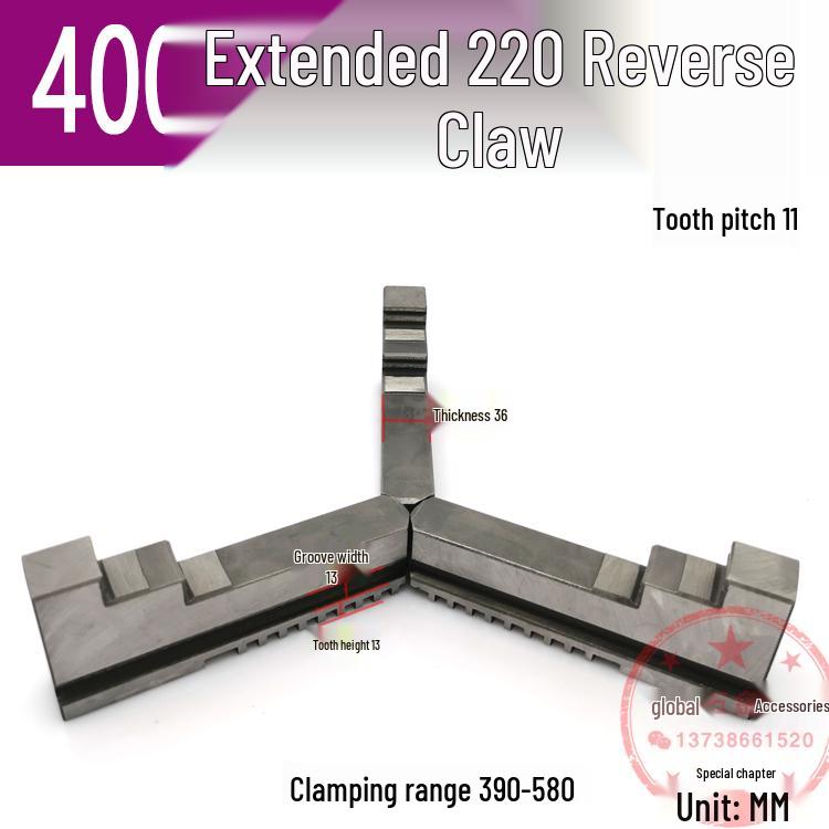 250mm & 500mm Extended Three-Jaw Chuck with Adjustable Jaws