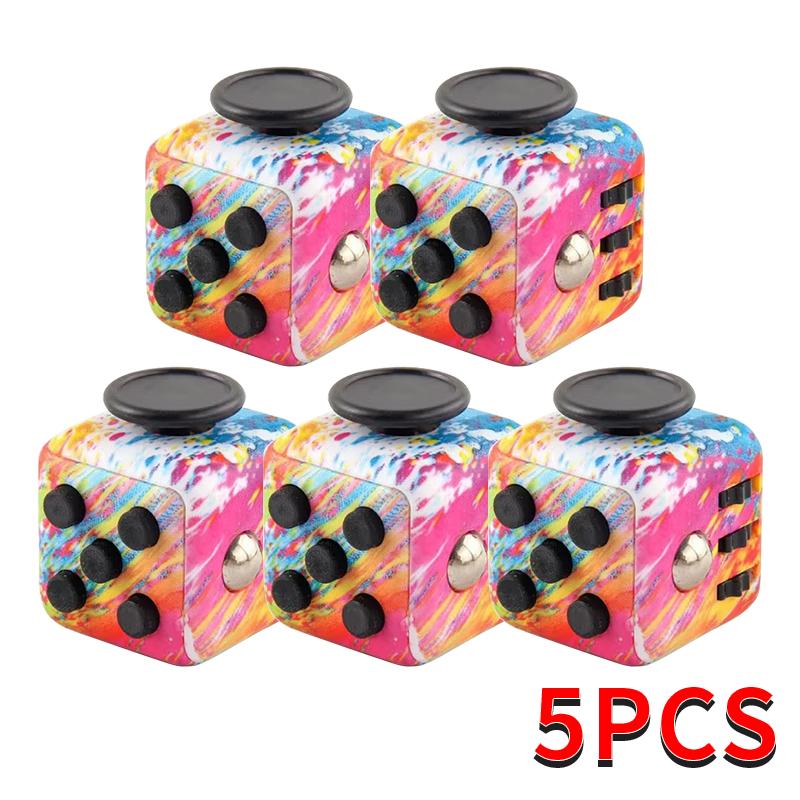 Fashion Decompression Dice Anti-Stress Relieve Adult Children Sensory Gift Fidget Toys Fingertip Press Button Toy For Kids