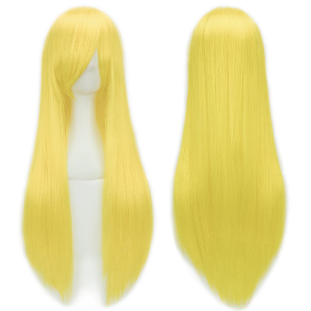 Bunte Lange Gerade Cosplay-Perücke 80cm Anime Party Rollenspiel-Perücke Hitzebeständige Faser für Damen