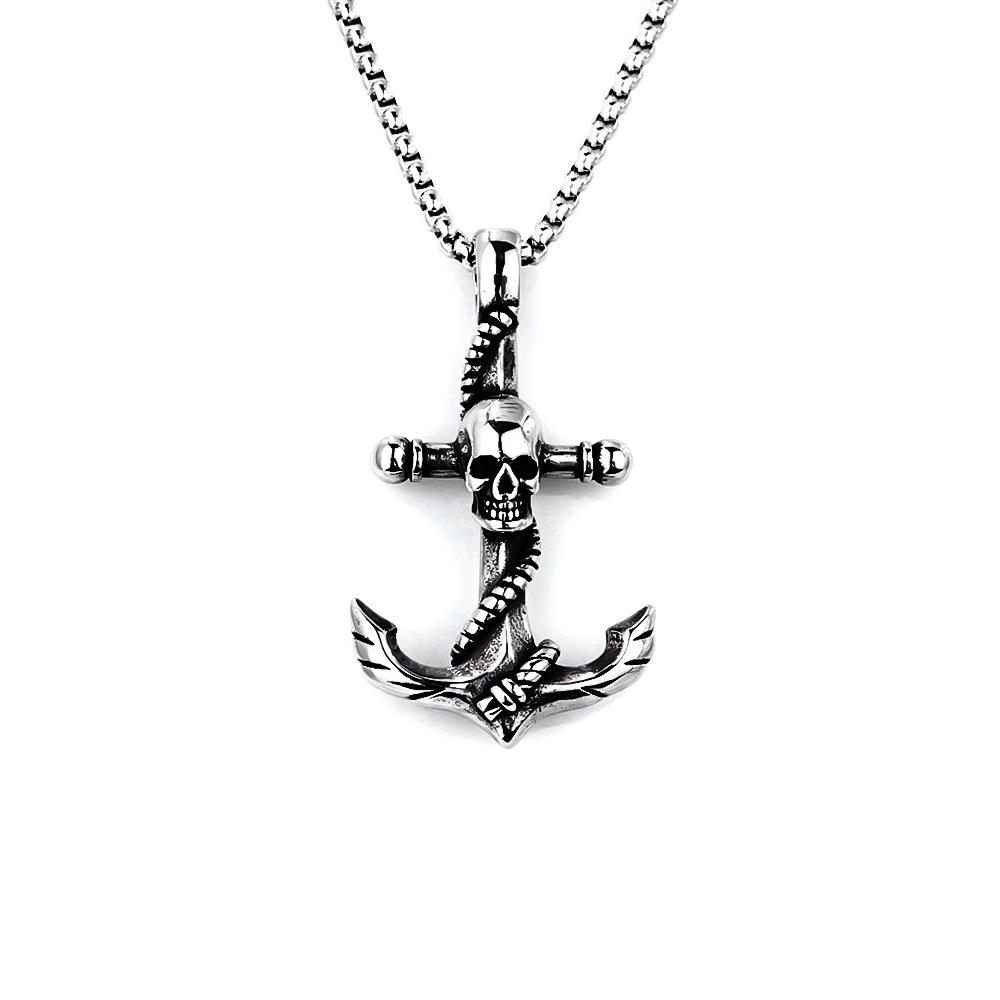 Viking Dragon Pattern Stainless Steel Necklace Bold Retro Fashion Jewelry