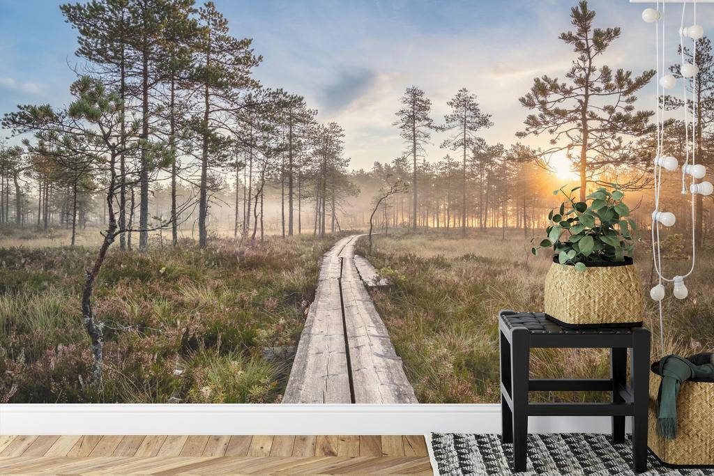 Photomural Wooden Path In The Forest Washable Fleece 416x254