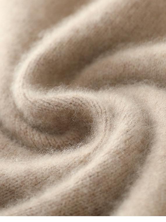 Men's 100% Pure Wool Half-High Collar Thick Cashmere Sweater - Autumn/Winter Loose Knit Pullover.