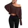 Women's Loose Ice Feeling Long Sleeve One-Shoulder Top - Spring/Summer 2026 Collection