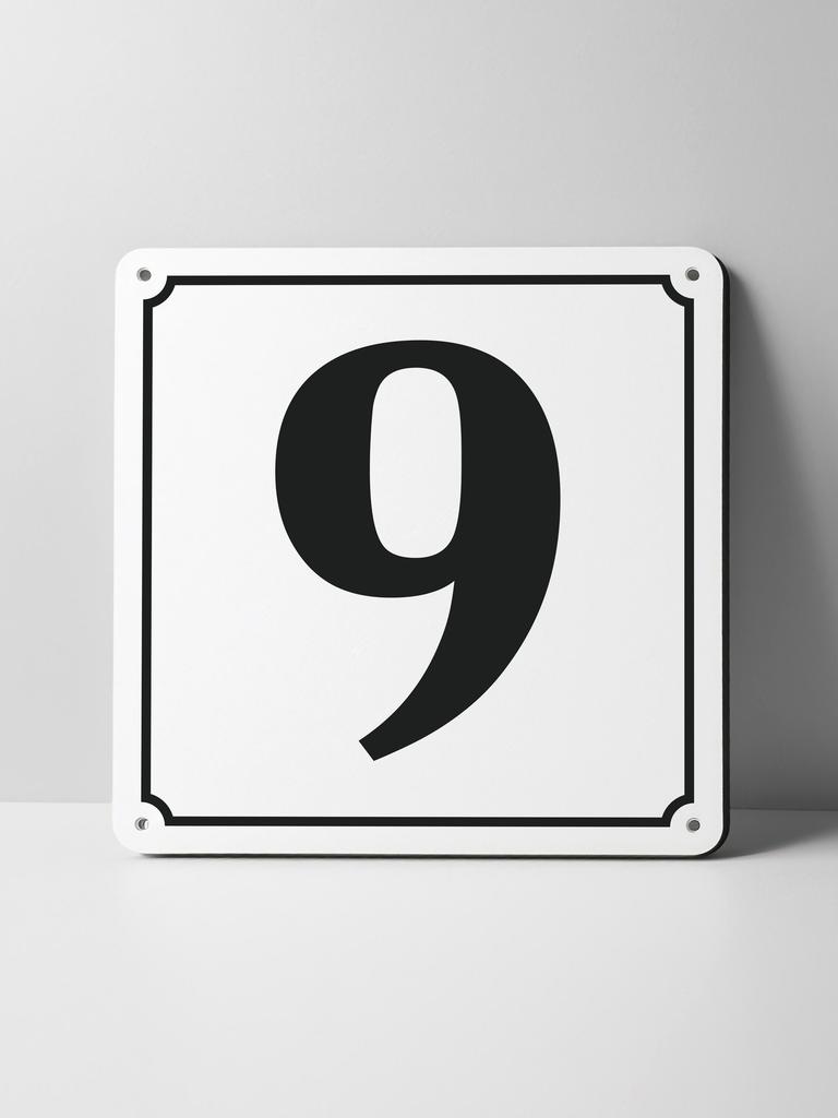 Metal Sign Black House Number On White Background Outdoor Wall Art Decor