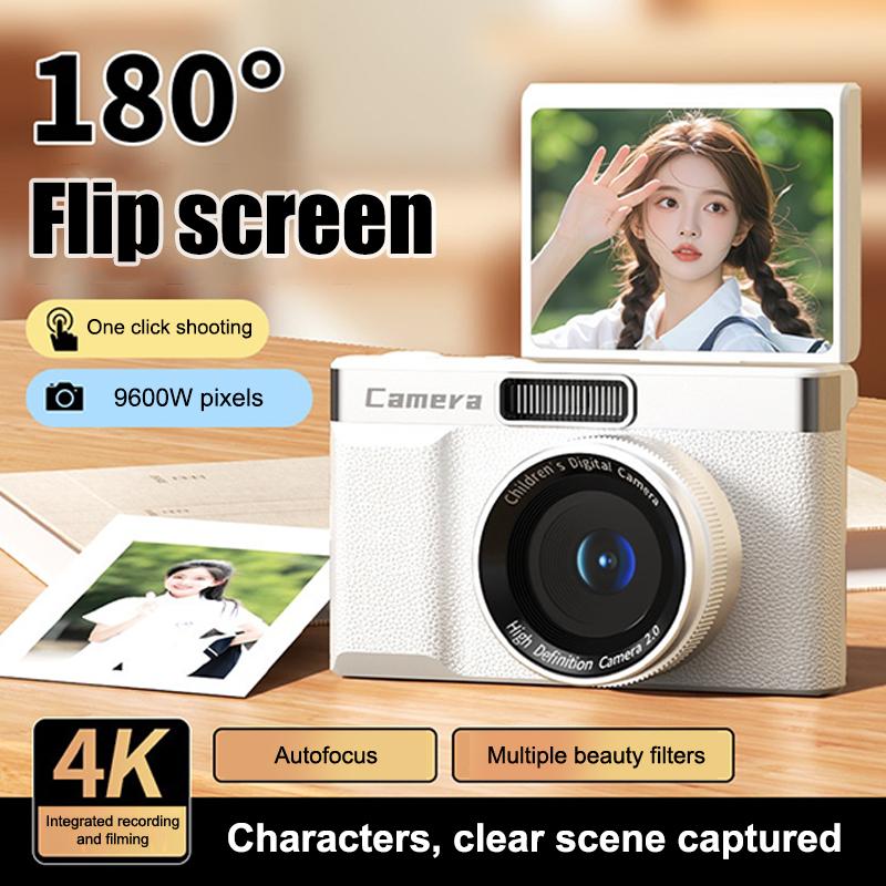 Ccd Digital Camera Travel 180°Flip Screen Selfie Camara 96Mp Autofocus 8X Zoom Entry-Level Kids Camara Portable Card Camera