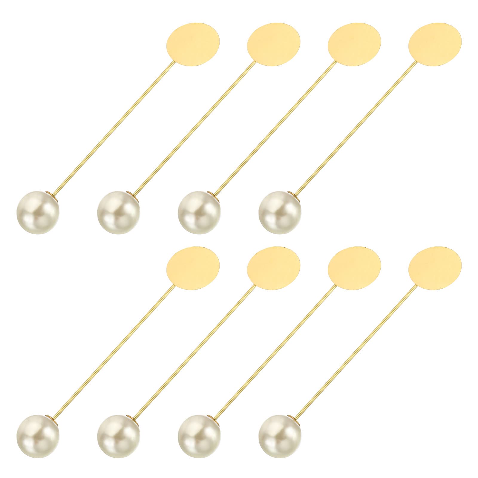 

uxcell Round Brooch Pins, 80mm Metal Tray Stick Lapel Pins with Long Needle Clips for Women and Men, Badges, Scarves, and Hats, Gold Tone, 30 Pieces