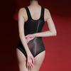 Baddräkt för män och kvinnor, Svarta Strumpor, Sexiga Underkläder, Flörtig Och Sensuell, Sexig Oljig Bodysuit, Glänsande Hela Ytan