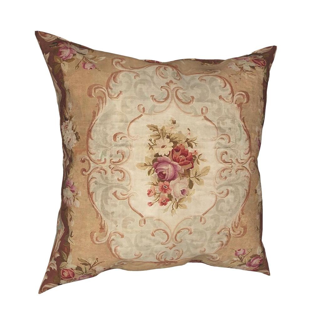 Antique Rose Floral Aubusson Pillow Cover Home Decor Floral Cushions Throw Pillow for Living Room Double-sided Printing