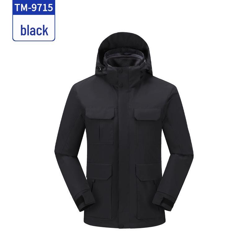 Customized Three-in-One Expedition Jacket: Winter Workwear with Cold Protection and Personalized Printing.