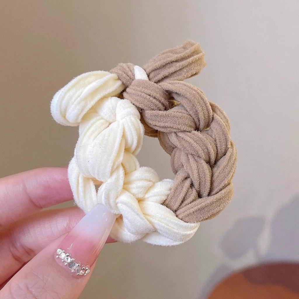 Korean Style Knitted Bow Hair Tie - High Elastic Ponytail Holder