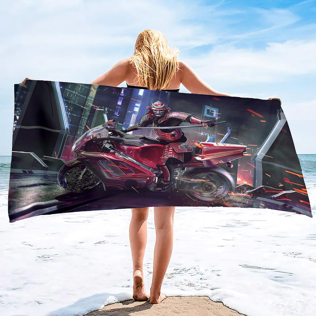 Quick Dry Beach Towels Motorcycle Vehicle Sand Free Ultra Cozy and Bath Towels Water Absorbent Oversize Beach Towel for Boys Men