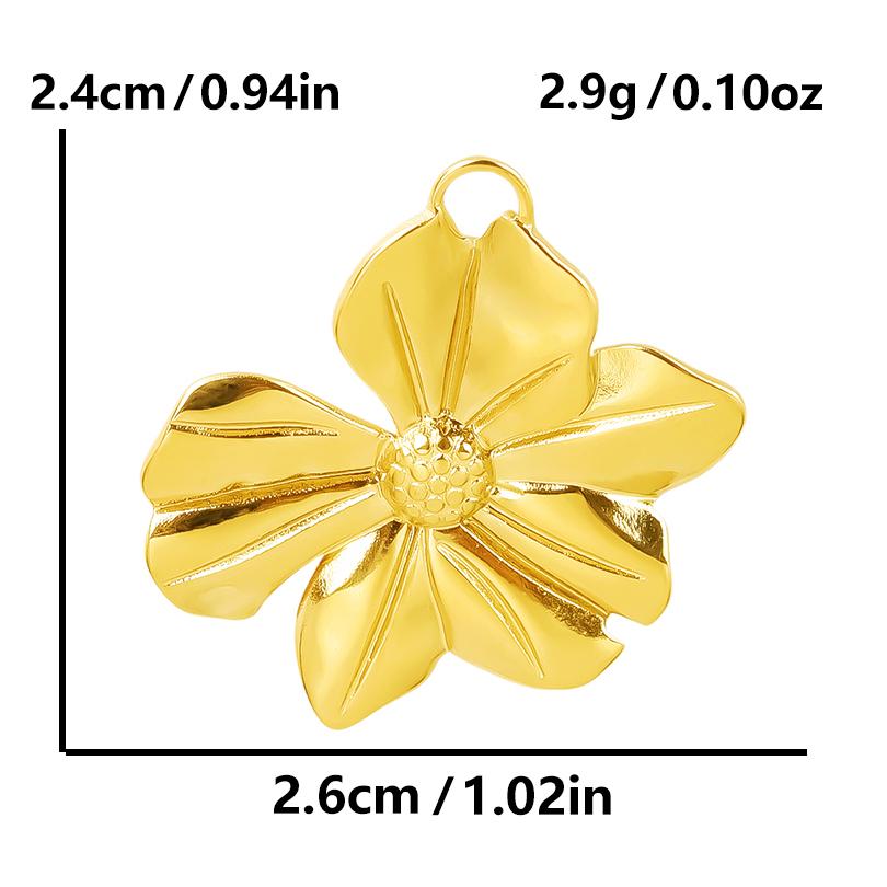 6pcs Gold Color Stainless Steel Charms For Jewelry Making Supplies Plant Leaf Flower Pendant Charm Cherry Pepper Sunflower Charm