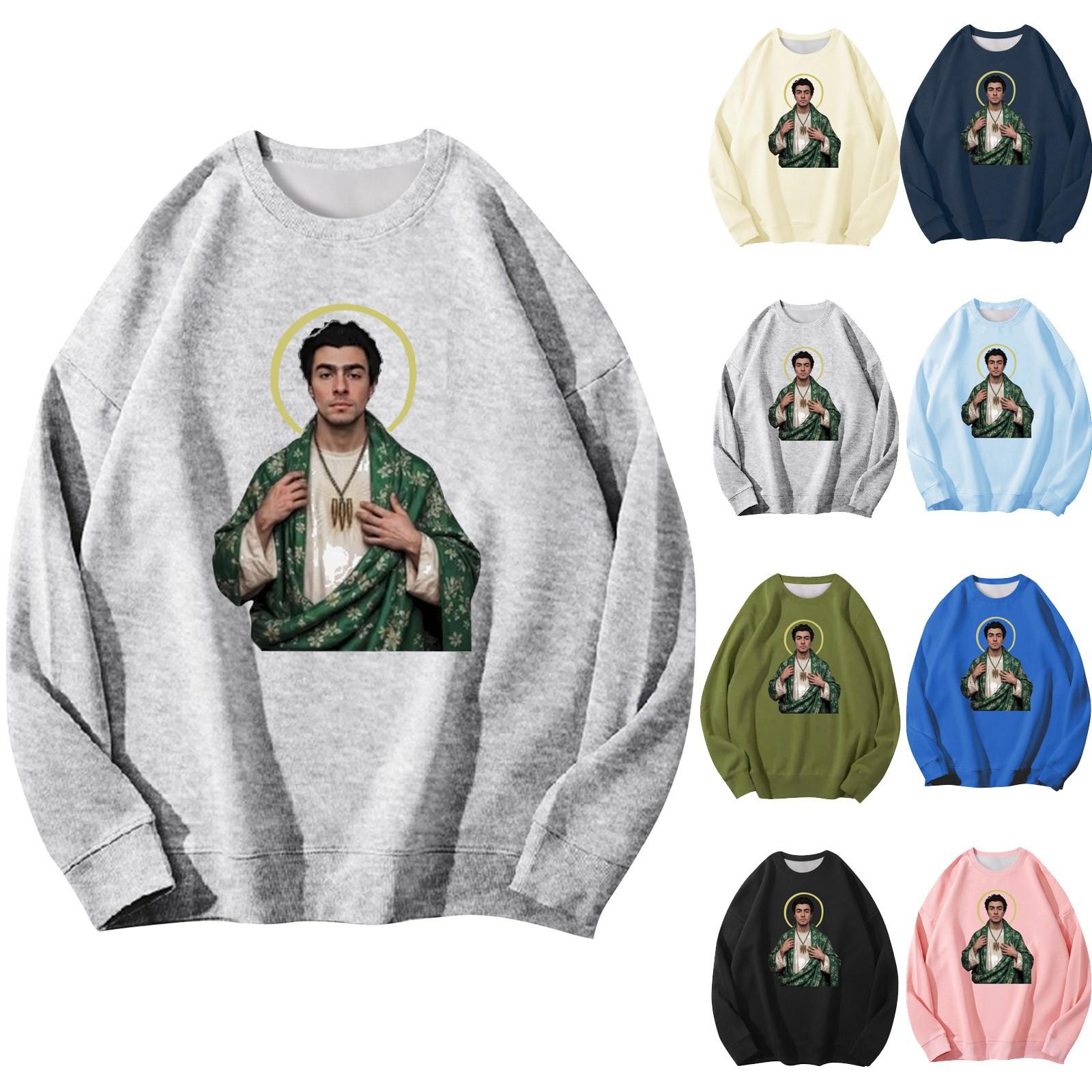 

Мужская и женская мода повседневная блузка с длинными рукавами и круглым вырезом M