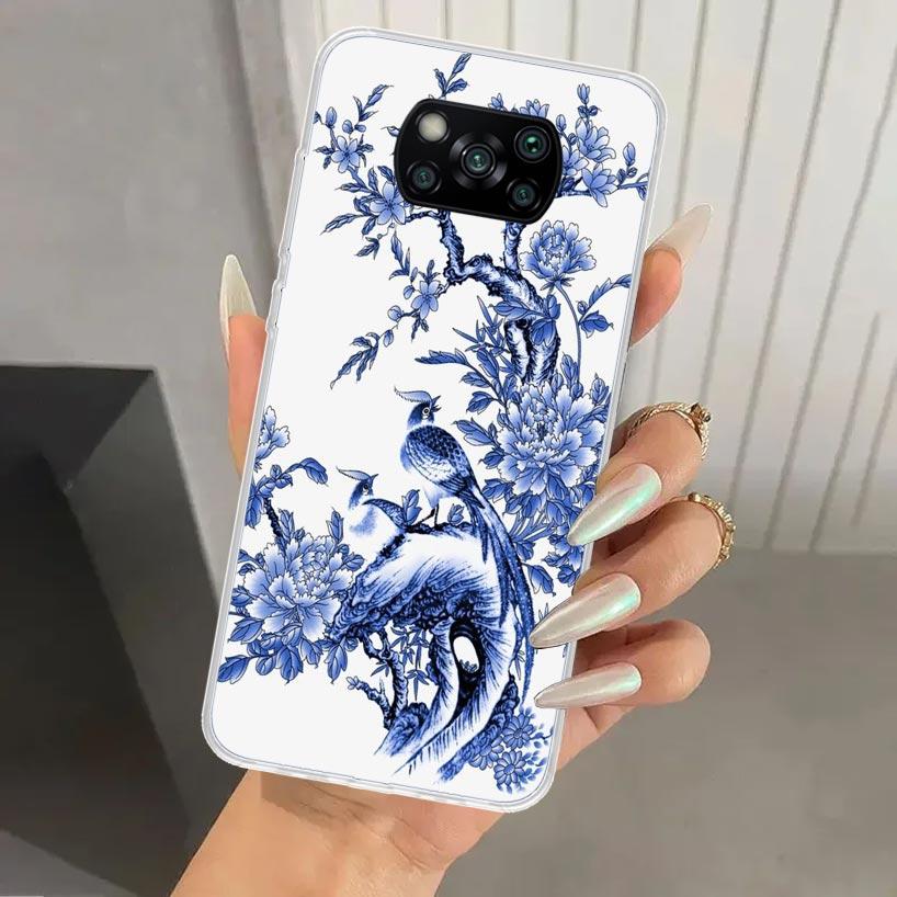 Blue And White Porcelain Phone Case for Xiaomi Poco X5 X6 X7 Pro F7 Ultra M7 Redmi 15 15C 13 13C 12 12C 10 10A 10C 9 9A 9C 9T Sh