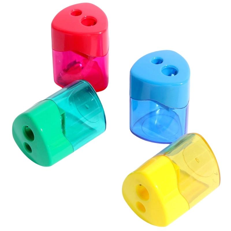 4 штуки цветных ручных точилок для карандашей, двухсторонние, портативные, для художников, взрослых, школьные принадлежности