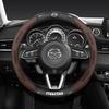 38CM Carbon Fiber Leather Steering Wheel Cover For Mazda 2 3 CX5 CX30 CX8 CX3 Mazda2 6 5 CX9 BT50 Car Accessories