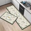 French Light Luxury Leather Floor Mat Household Kitchen Dirt-Resistant Floor Mat Can Be Scrubbed, Leave-In And Cut Pvc Floor Mat