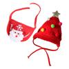 1 Set Christmas Pet Outfit Christmas Tree Pom-Pom Hat And Pet Bib Holiday Pet
