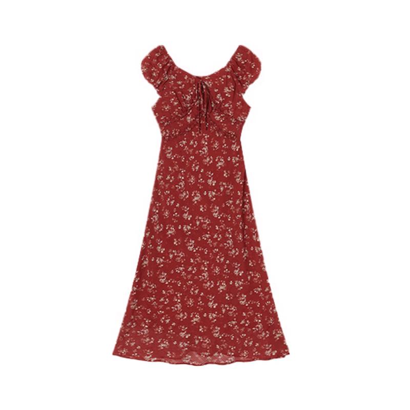 

Wang Churan Floral V-Neck Summer Dress S