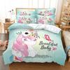 Cartoon Children Bedding Set Unicorn Duvet Cover Set Full Twin For Kids Girls Room Decor Cute Animals Quilt Cover Fashion Design