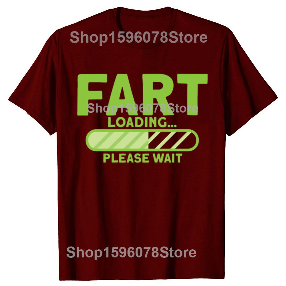 Fart Loading Please Wait T-shirt Funny Graphic T Shirts Loading Progress Bar Cotton Short Sleeve Printed Tshirt Man Clothes