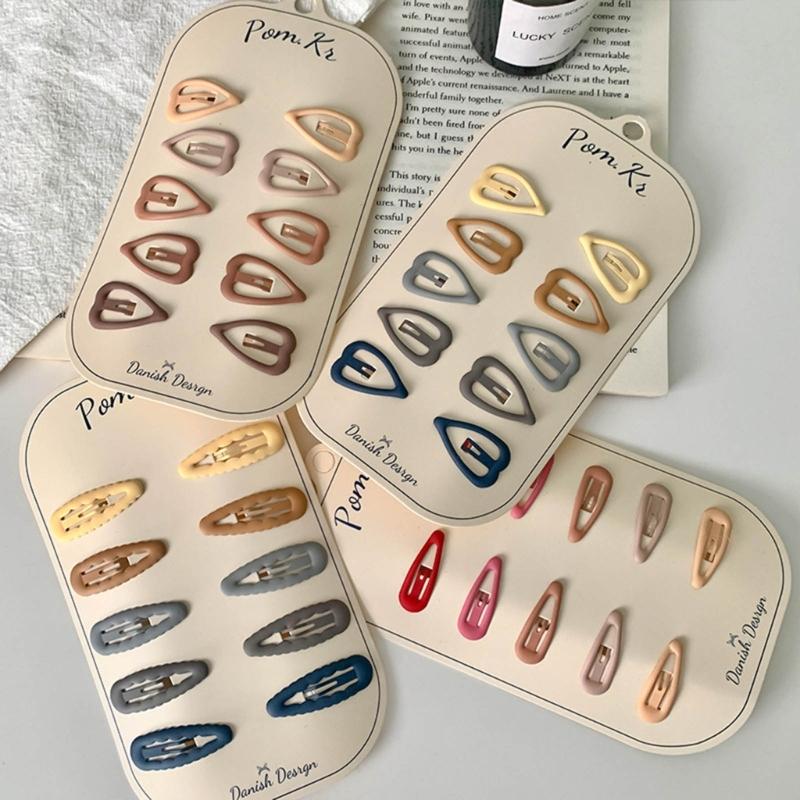 10pcs Stylish Hairpin Set Durable Alloy Hair Clip Lightweight Heart Star Hair Clip for Girls for Different Hairstyles