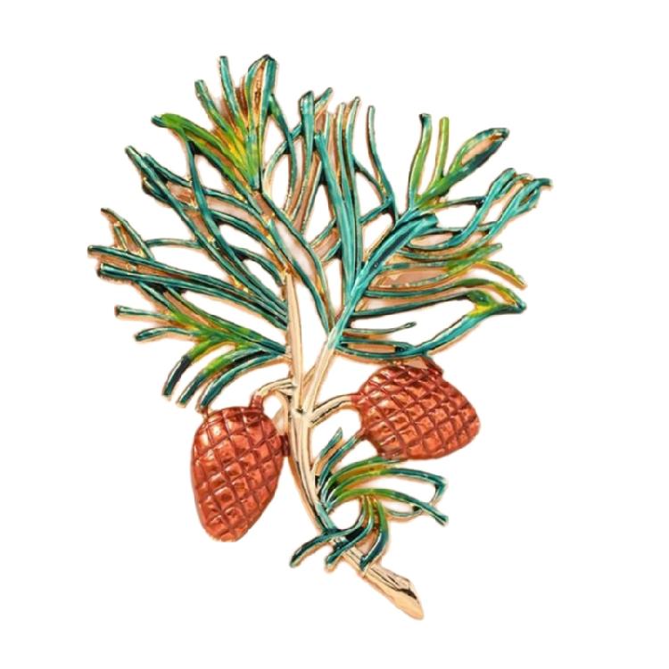 Artistic Enamel Autumn Leaf Pin Jewelry Combining Vintage Aesthetics and Natural Accent for a Distinctive Look