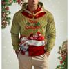Christmas Elk Print Men's Hoodies & Sweatshirts Autumn Winter Casual New Year Clothing Fashion Loose Hooded Pullover X'mas Tops